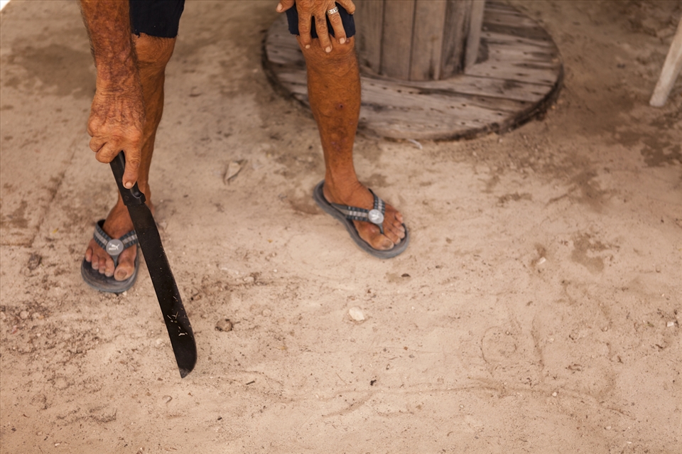 He gave me directions to the turtle farm on his 'living room' floor.