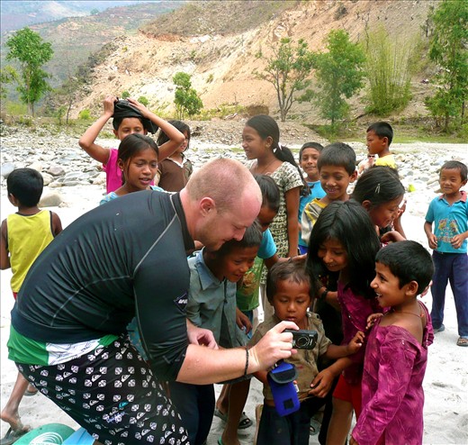 Sharing smiles with our new friends.