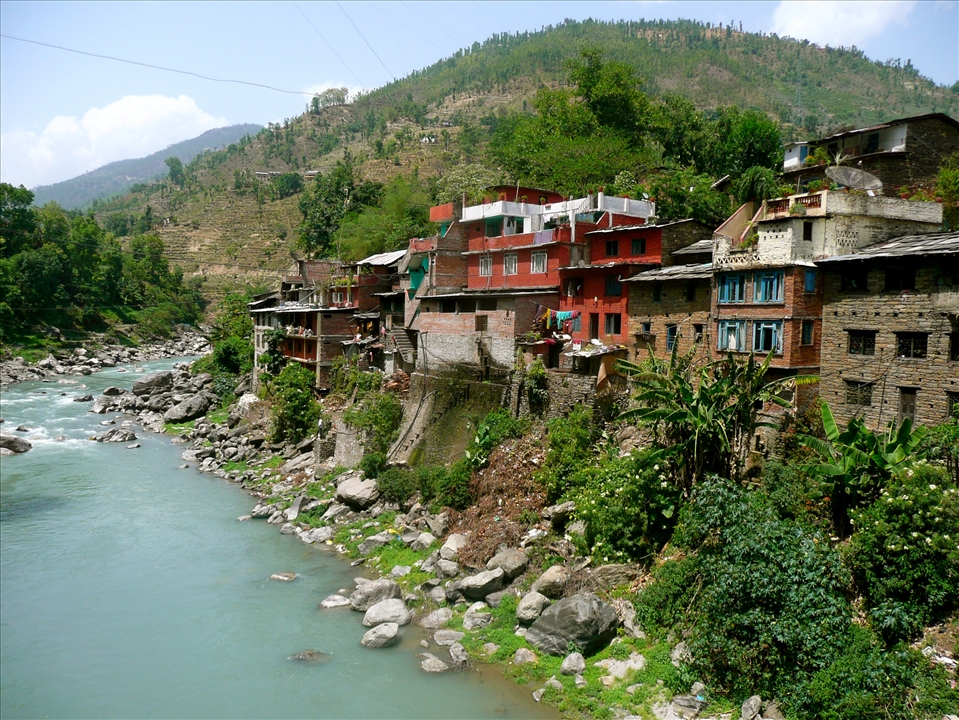 Home along the Balephi Khola river.