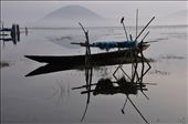 The boat and the net was ready for fishing at the lake.: by swarupsphoto, Views[637]