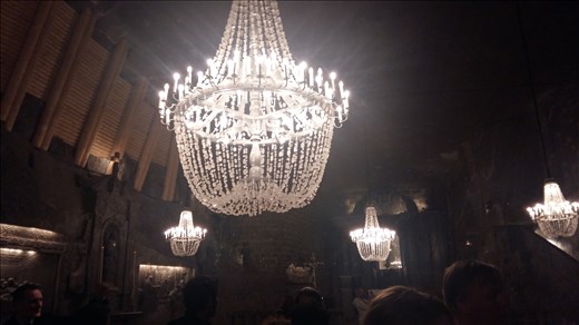 Salt crystal chandelier