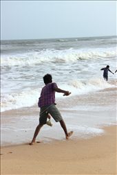a local about to throw his fishing wire covered with bait for the fishes: by swati_choudhary, Views[193]