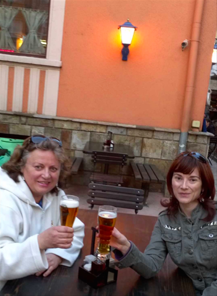 The person that snaped the shot in that pizza place took it as I had just swallowed a sip of my beer as we joked around and tried to hold still...but I still love this picture because it shows how fun and energetic my mom was so I can 