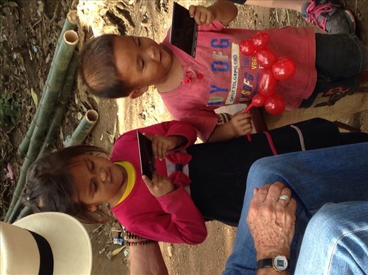 First village stop. Notice the kids faces over their photos. Looks just about accurate 