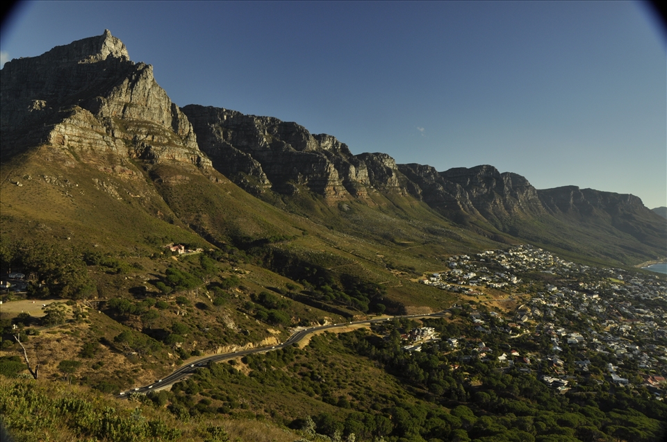 The 12 Apostles mountain range.  It's right beside Table Mountain.  I took this photo 3 days after I arrived, and it is taken from Lion's Head mountain.  It was my first hike there, and the beginning of my adventure!