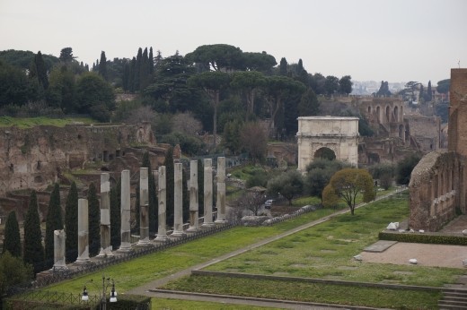 Roman Forum from the top of the Colosseum.