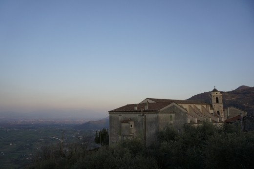 The church at the top of Castro dei Volsci