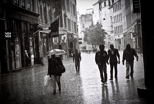 BLACK MEN IN THE RAIN - MAIN STREET
