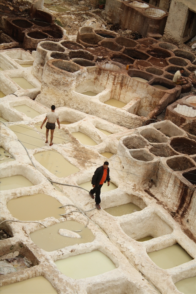 Medina Fez was famous its leather and textiles industry.   