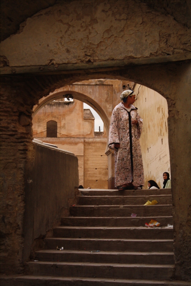 Women walking to the market.