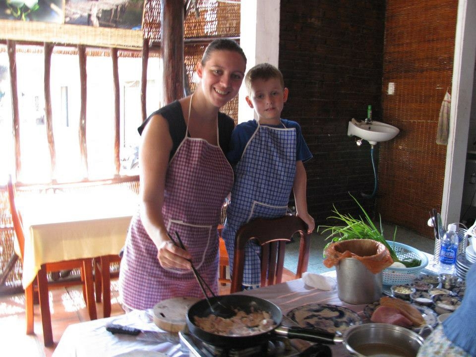 Sharing the moment with family