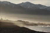 As the traveller and the birds have left to settle for the night, the wooden houses stand still, lifeless amongst the misty haze. The waves continue to crash against the shore yet the beach becomes cold without life. – Kiakoura, New Zealand: by taigentrips, Views[891]
