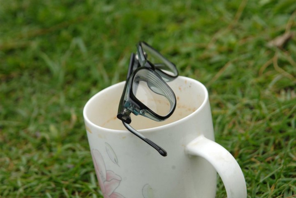 while refreshing myself with the cup of coffee and enjoying the fresh air