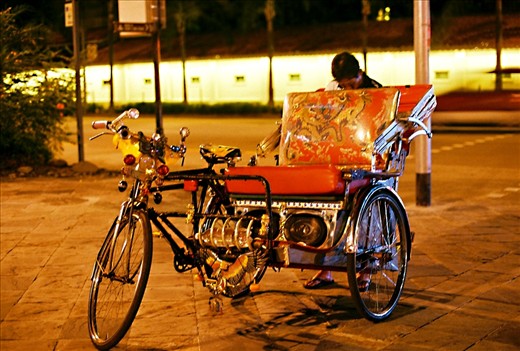 Decorated cycle rickshaws or trishaws like the one above frequenting the Raffles Hotel, are among the cultural quirks that tourists can enjoy while out and about in the modern city.