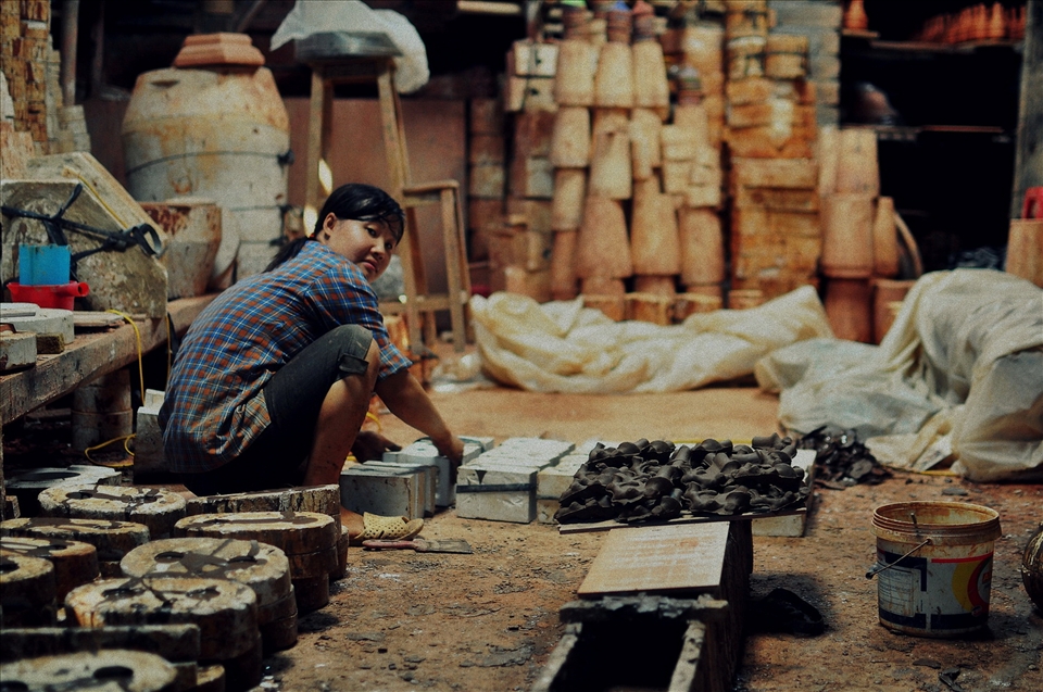 This is a corner of a ceramic workshop in Bat Trang, Hanoi.