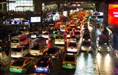 The busy bustling streets of Bangkok with the bright lights of cars below me.: by tania_vincent, Views[264]