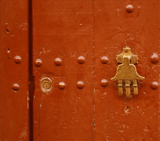Hand of fatima door knocker, providing protection to those inside