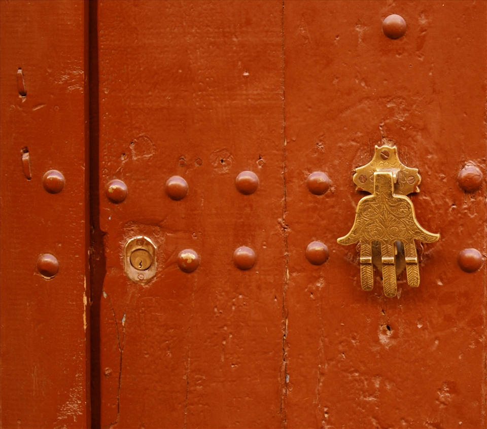 Hand of fatima door knocker, providing protection to those inside