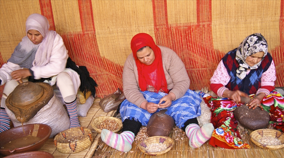 Argan oil cooperative, hard at work