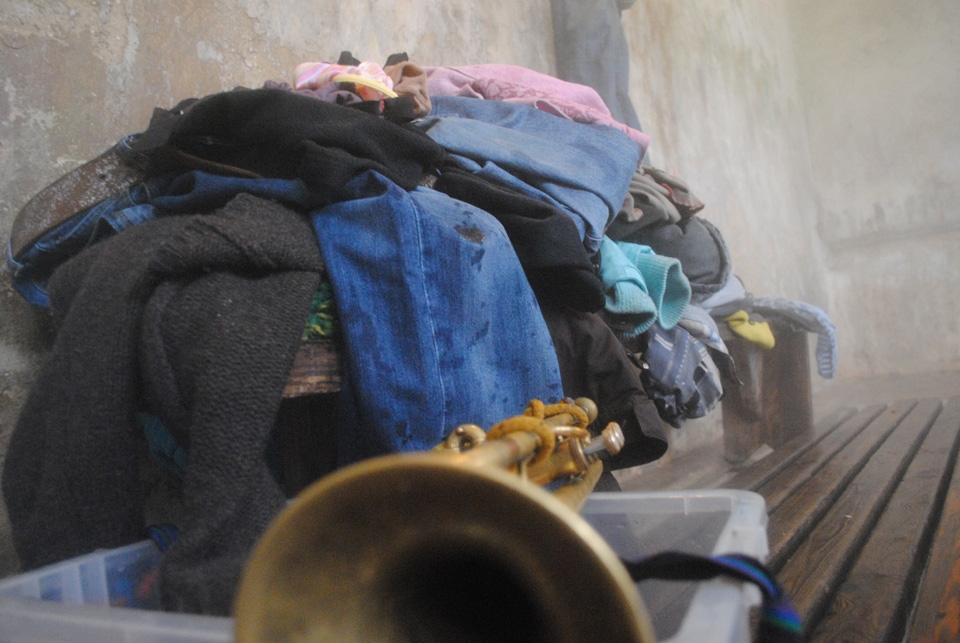 Balkan Bath with trumpet and clothes