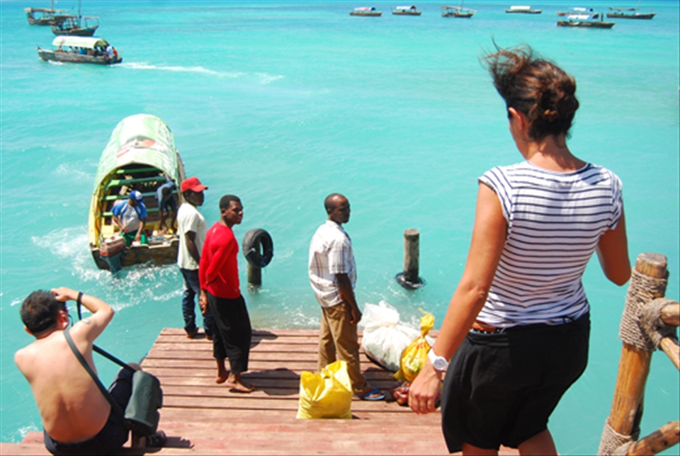 Zanzibar Archipelago is busy with tourists and little boats from nearby villages