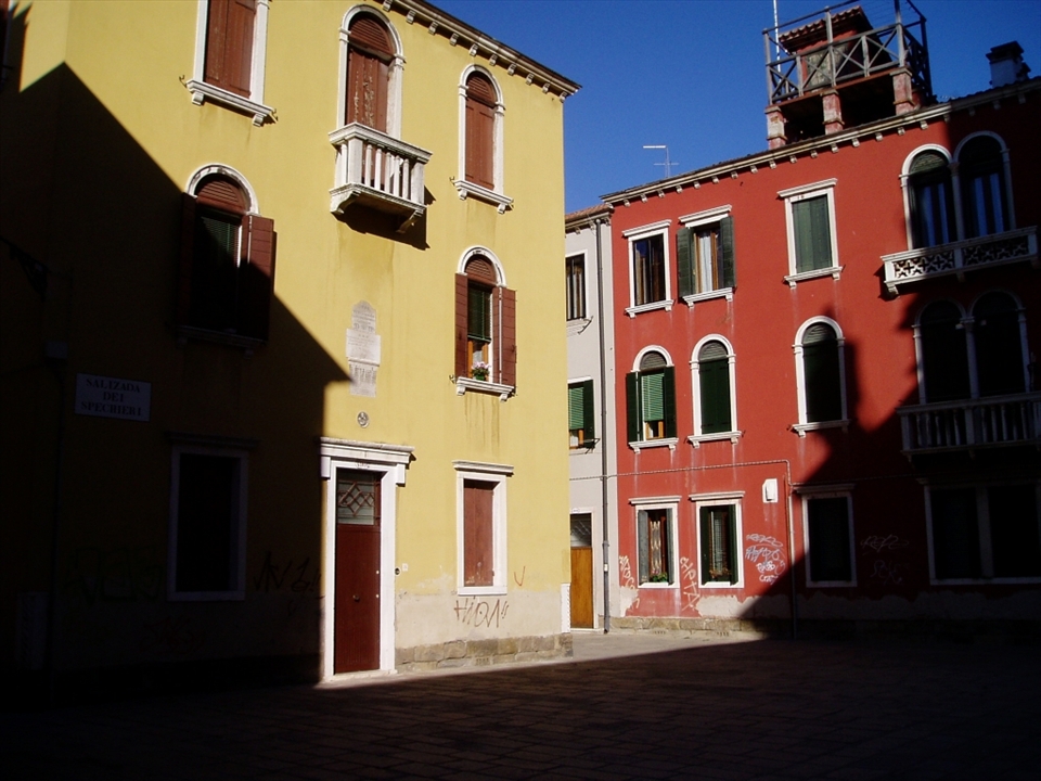 Bolder than blue, Venice Italy is full of color against the backdrop of a perfect morning sky.