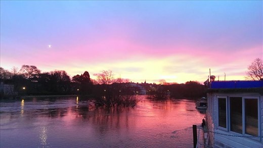 The sun over the river - the view which we were so eager to share