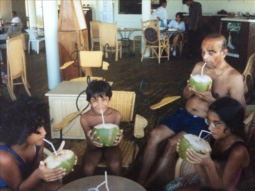 My memories of growing up in Malaysia, drinking fresh coconut after a swim at the beach! 