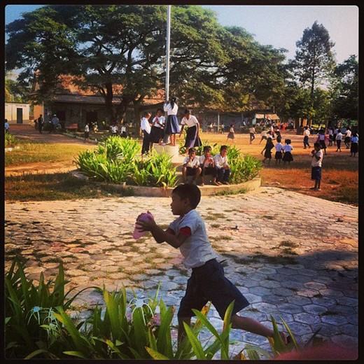 Kids playing at school in Krabai real cambodia