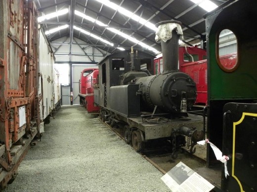 Train warehouse behind the Aviation Hall. These are projects waiting to be restored.