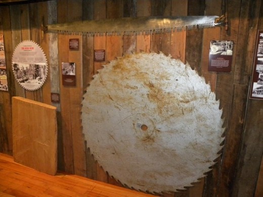 A circular saw used for logging. Dang! That's HUGE!