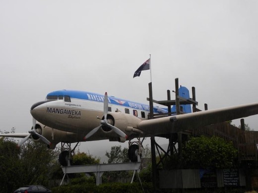 No more cookies in the DC-3 in Mangaweka, Judy. At least he looks more respectable than his poor cousin in Taupo, he doesn't have to advertise McDonald's!