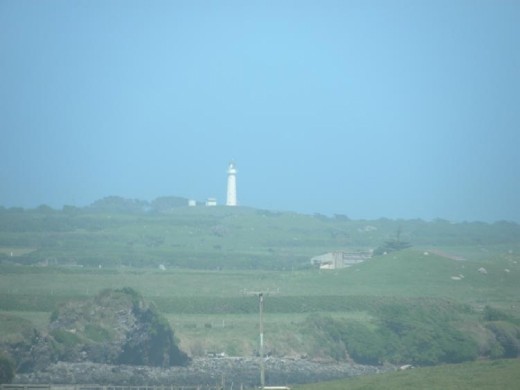 From the top of the replica lighthouse, you can see the original lighthouse down the coast.
