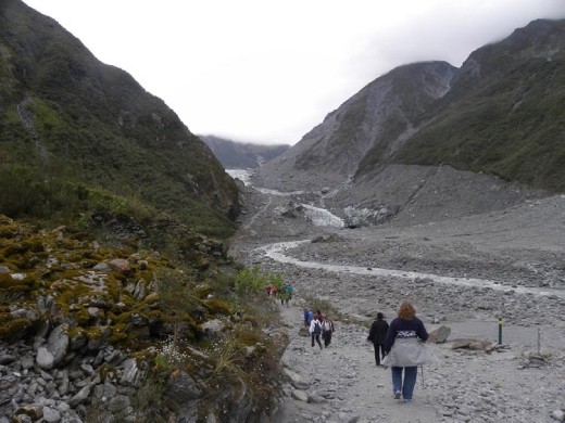 Our first glimpse of Fox Glacier.