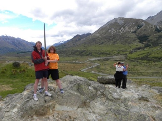 Kent and Anna wield Aragorn's sword Andúril, reforged from the Shards of Narsil. [Channeling Monty Python] 