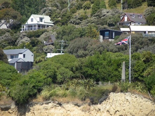 This flag at the Green's Point Memorial signified the British sovereignty on the South Island.