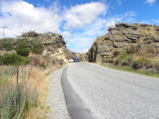 The Ophir bridge is a one-lane bridge and it's a tight squeeze at the entrance.