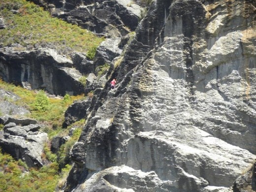 If you look closely, you can see the rock climber. These are the guys who pulled up next to us in the car park.