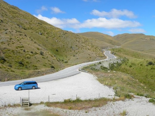 Looking back up the hill. We were way up on the shoulder on the right taking the photos of the gorge.