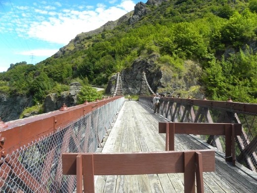 Beyond the bungy jump off, you can see a little more of the historic bridge.