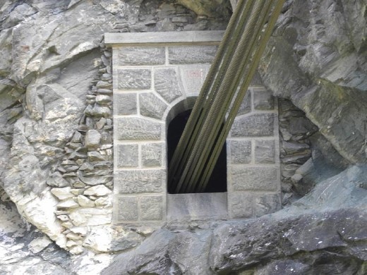 The bridge cables are deeply anchored into the bedrock. That's a good thing!