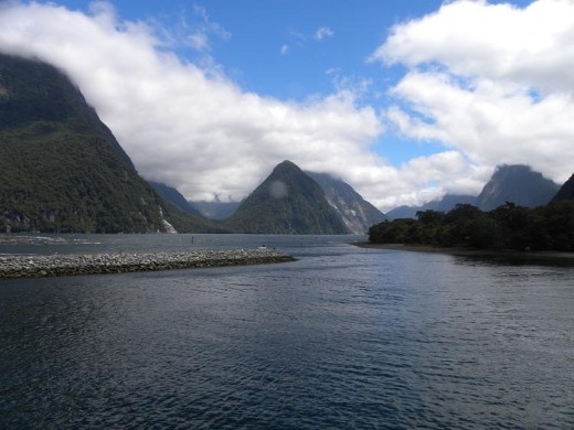 The clouds just add more beauty to Milford Sound.