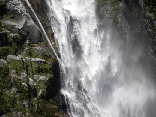 It's hard to believe the turbulence and spray near the falls.