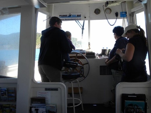 Even the youngest passenger got a chance to drive the boat!