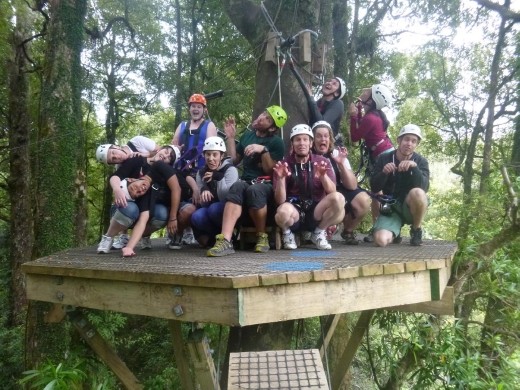 What a motley crew! One last time to mug for the camera. We are sooooo hooked on zip lining!