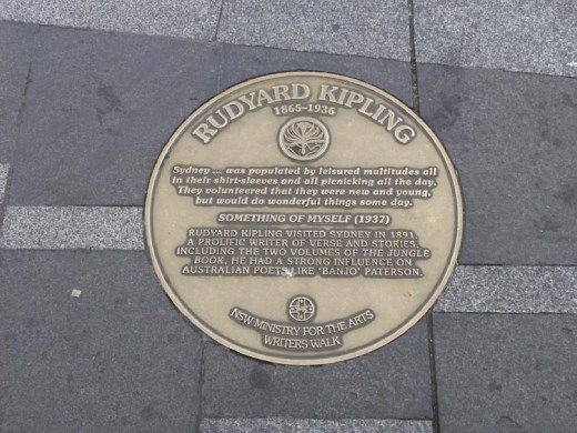 There were markers similar to this one all along the walkway toward the Opera House. Couldn't pass up Rudyard Kipling!