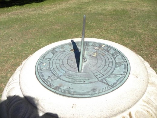 We didn't think the sundial was working... then we remembered to adjust for Daylight Savings Time. Perfect time!