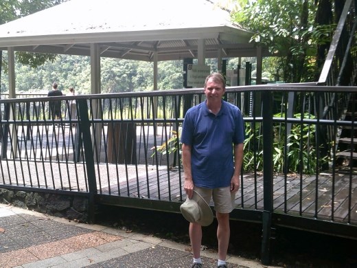 Kent enjoyed the views from the Barron Falls lookout. Anna took the photo from inside the train car...