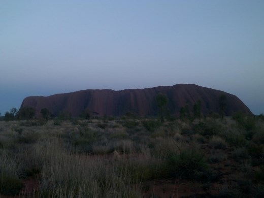 Here we are, waiting for the sun to rise on Uluru.