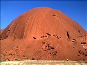 The west end of Uluru at the Kuniya Pit is nearly round with several pockmarks.: by taylortreks, Views[333]